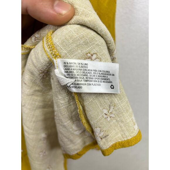 Universal Thread Yellow Floral Button Midi Dress Large - Picture 7 of 8